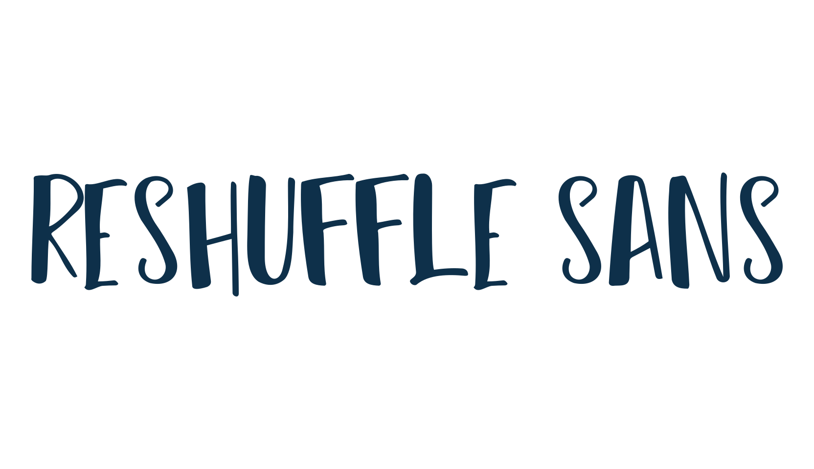 Reshuffle Sans, cartoon font preview