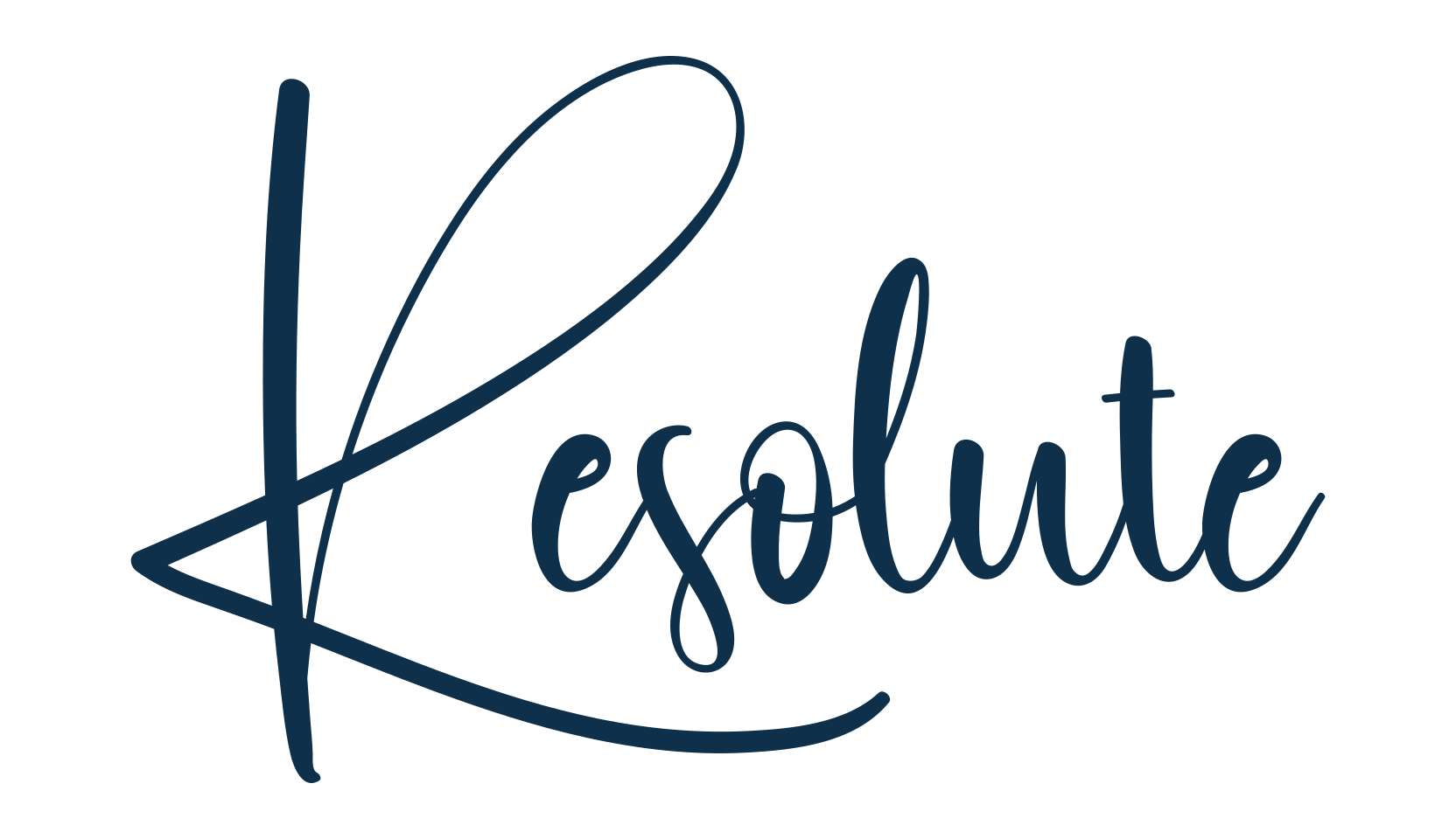Resolute, script handwritten fancy decorative calligraphy font preview