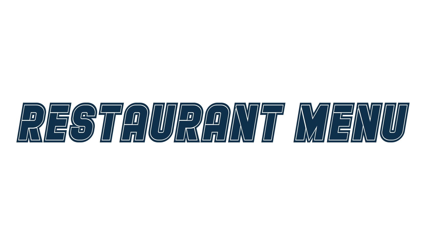 Restaurant Menu, various font preview