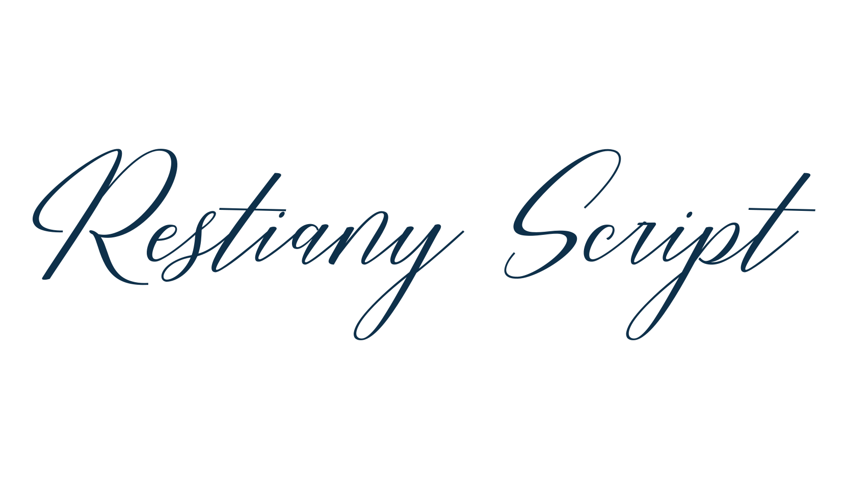 Restiany Script, script calligraphy fancy decorative font preview