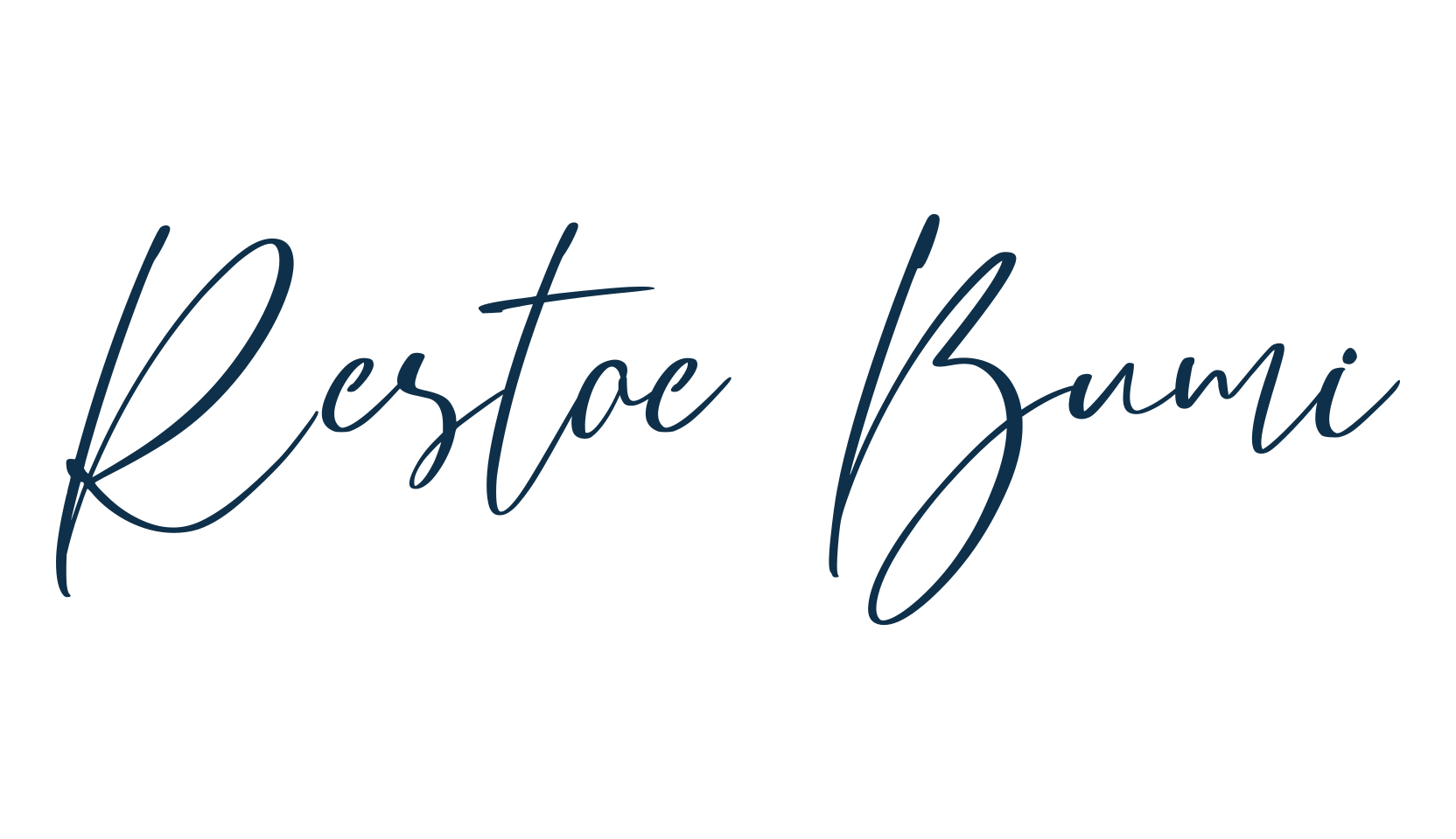 Restoe Bumi, script handwritten fancy decorative calligraphy font preview