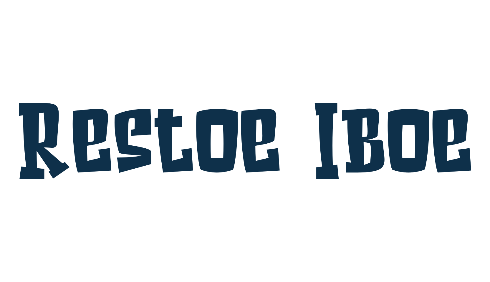 Restoe Iboe, fancy cartoon decorative font preview