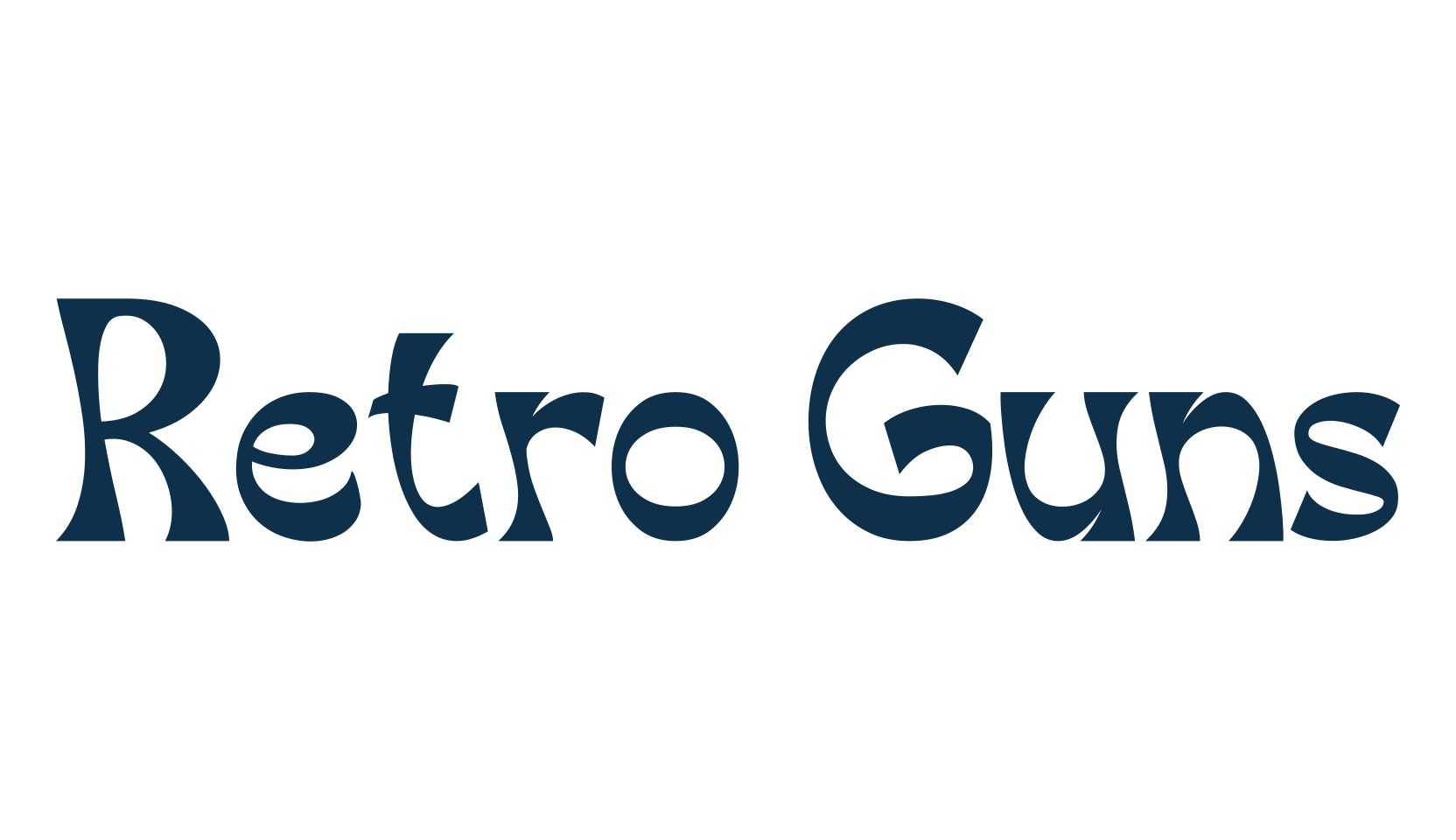 Retro Guns, fancy groovy decorative font preview