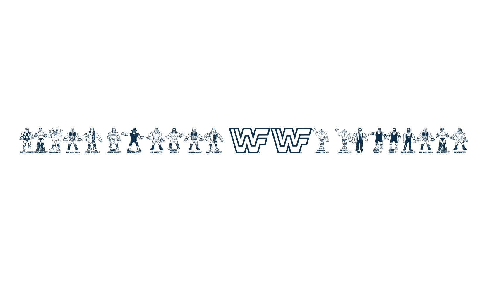 Retro Hasbro WWF Figures, fancy decorative font preview