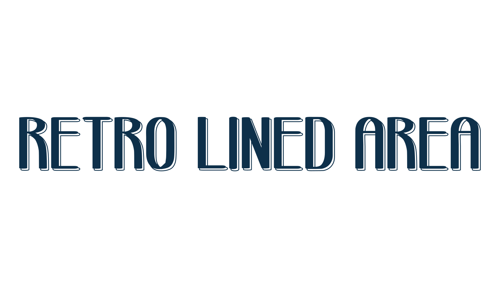 Retro Lined Area, fancy retro decorative font preview