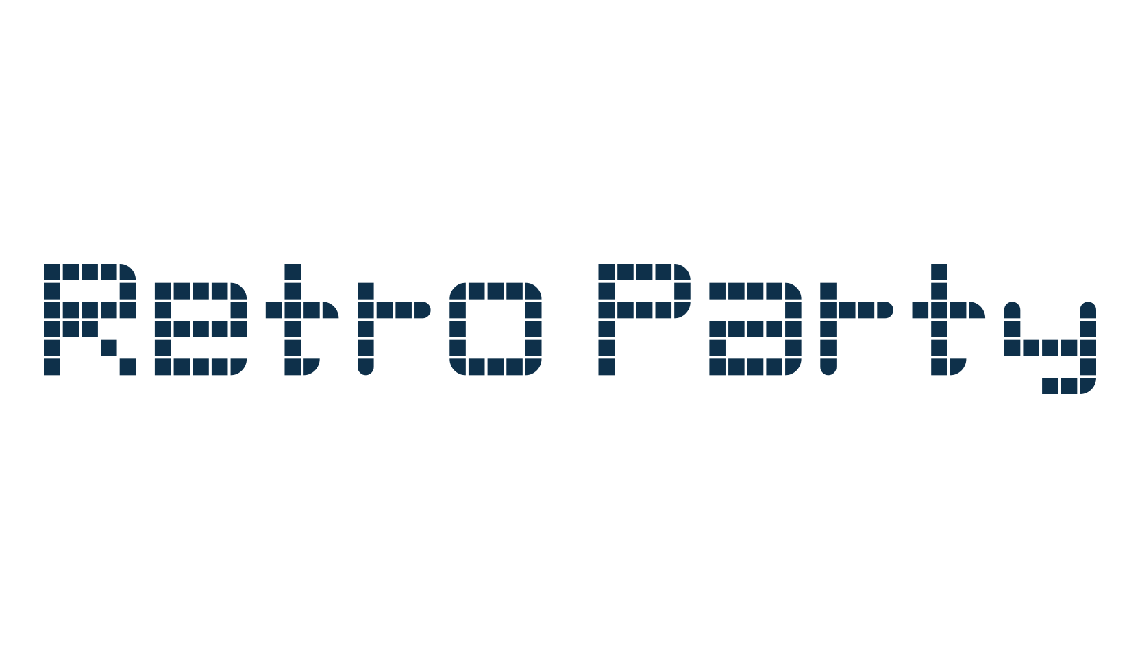 Retro Party, techno lcd sci-fi font preview