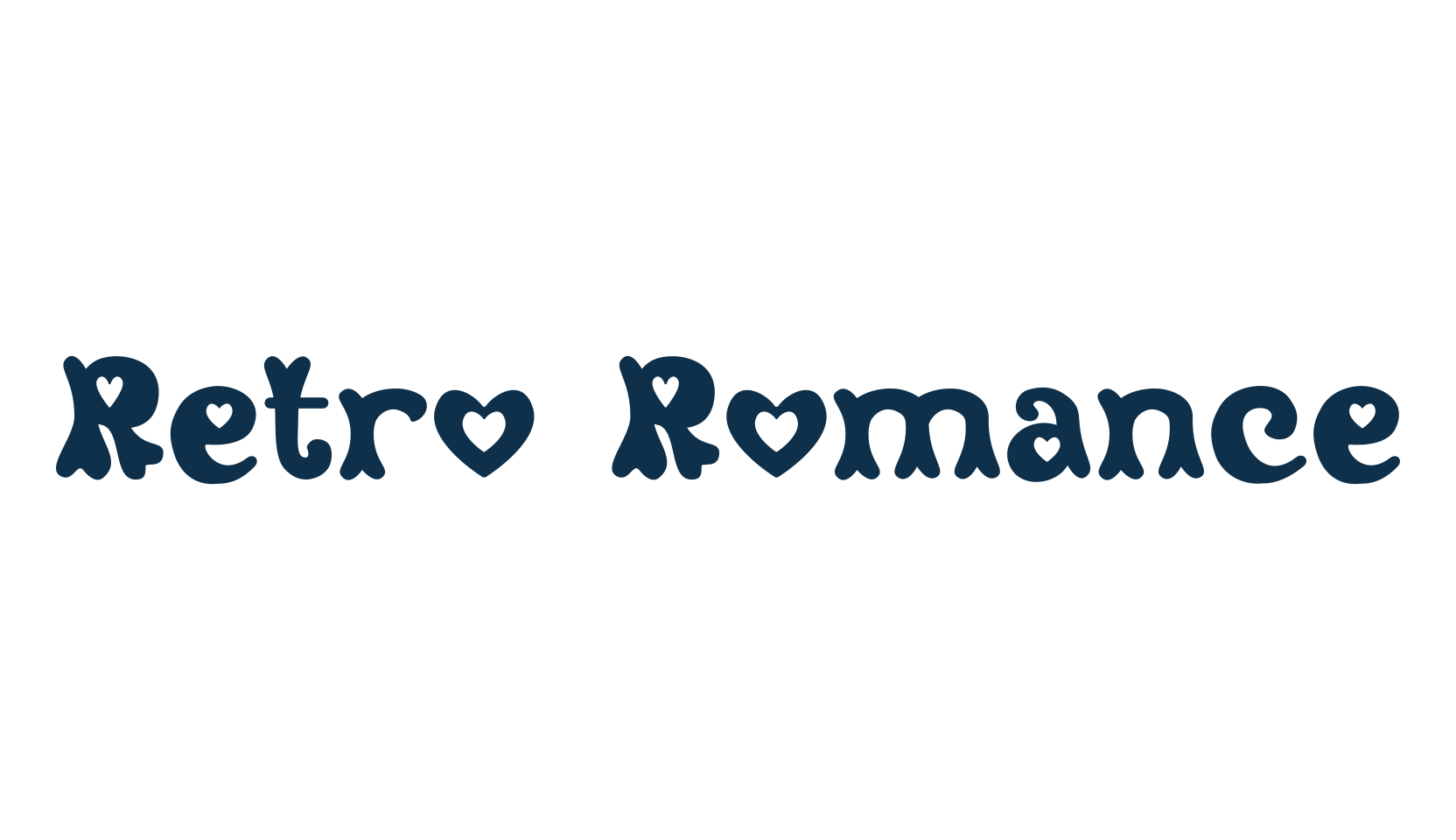 Retro Romance, valentine font preview
