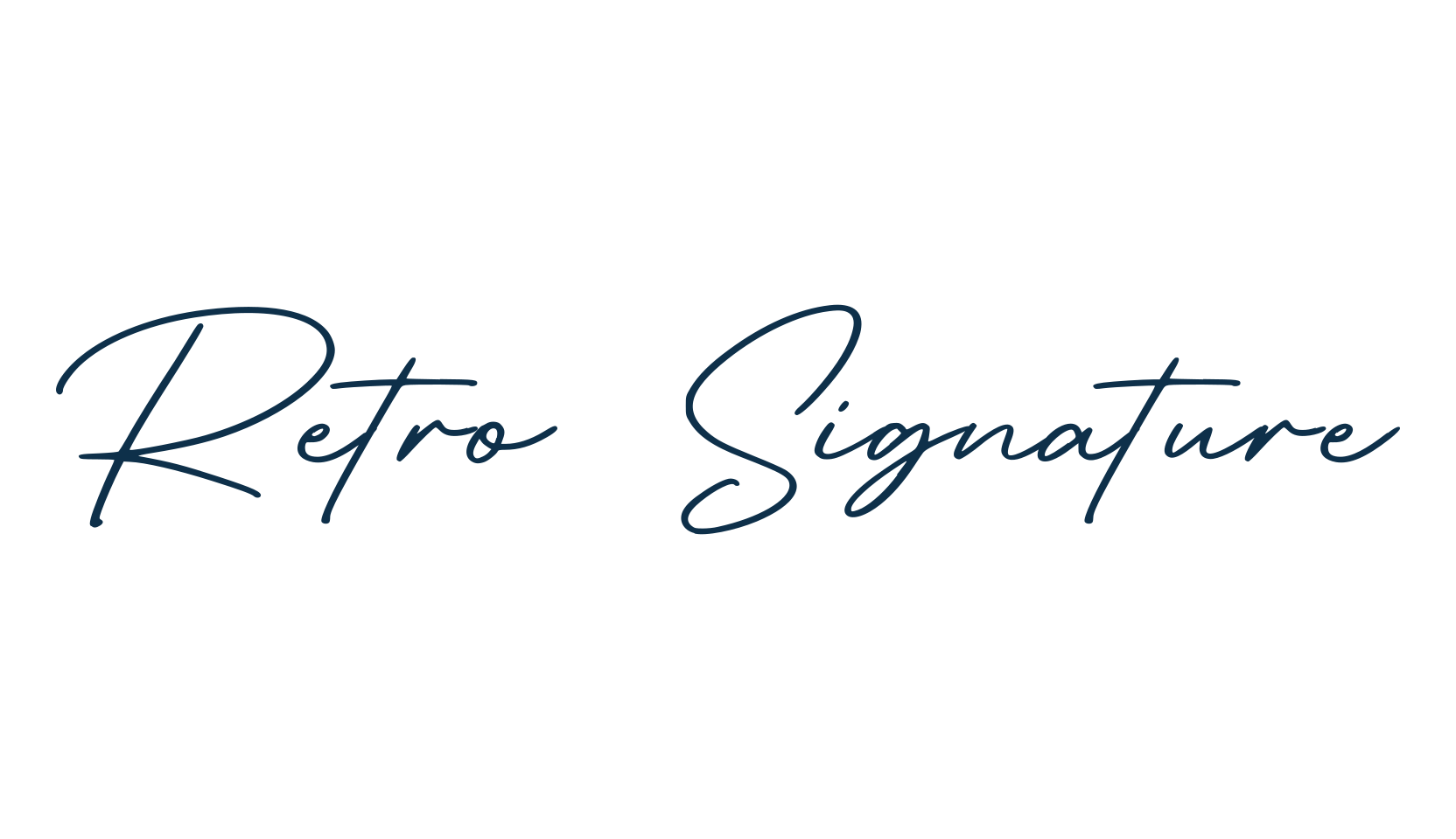 Retro Signature, handwriting font preview