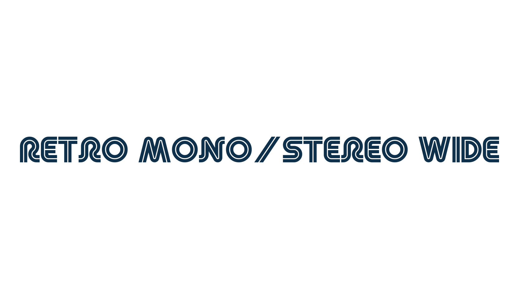 Retro Mono/Stereo Wide, techno sci-fi font preview