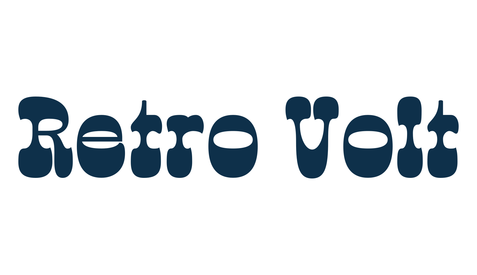Retro Volt, groovy font preview