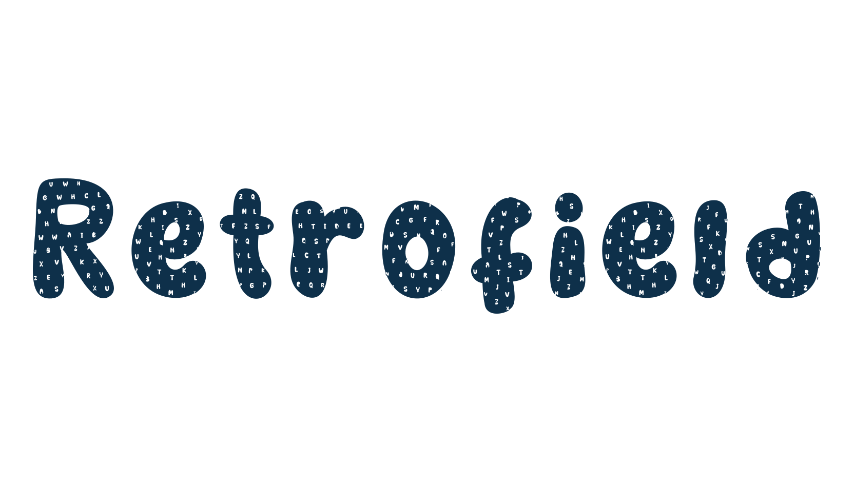 Retrofield, cartoon font preview