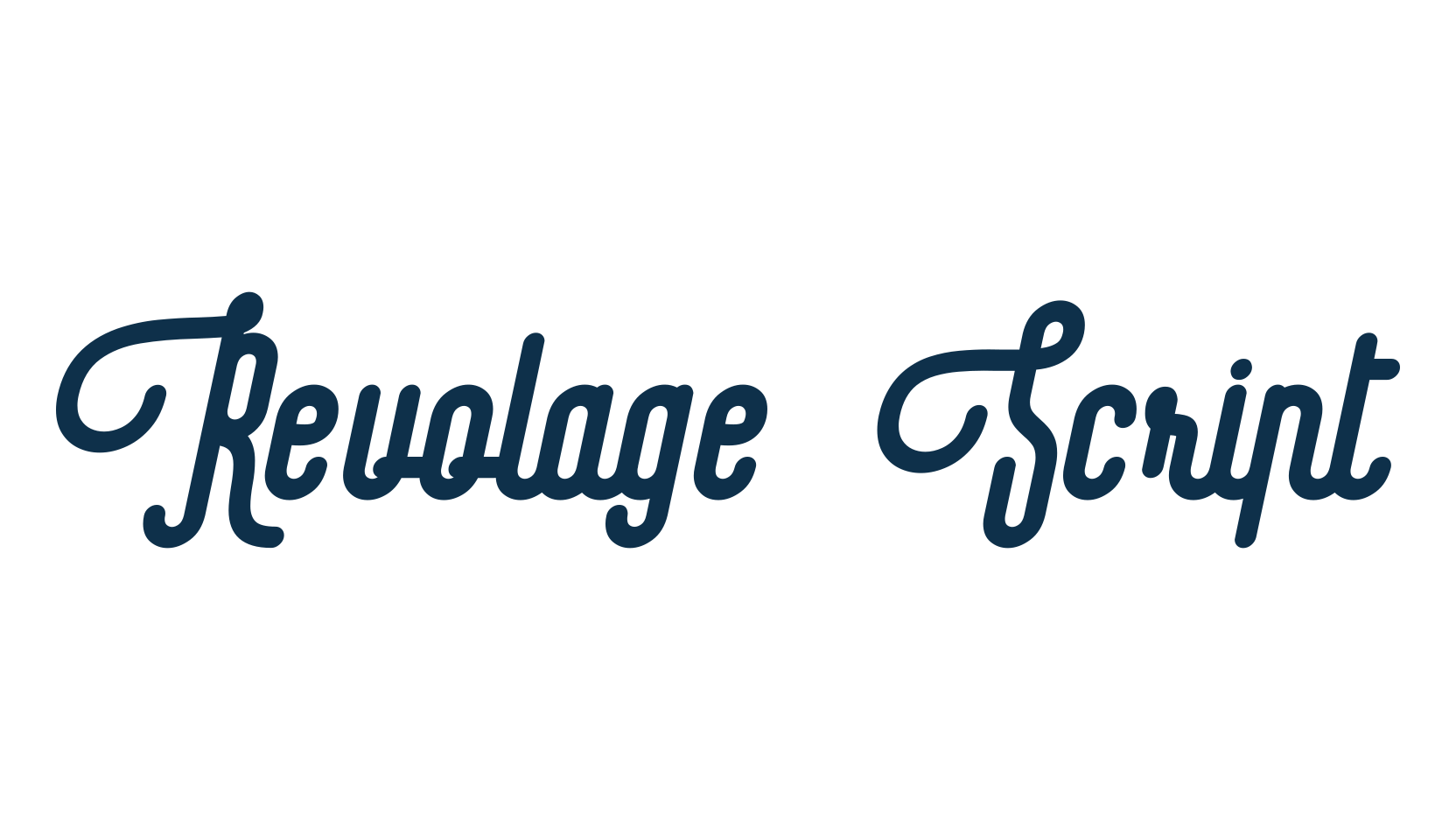 Revolage Script, old school font preview