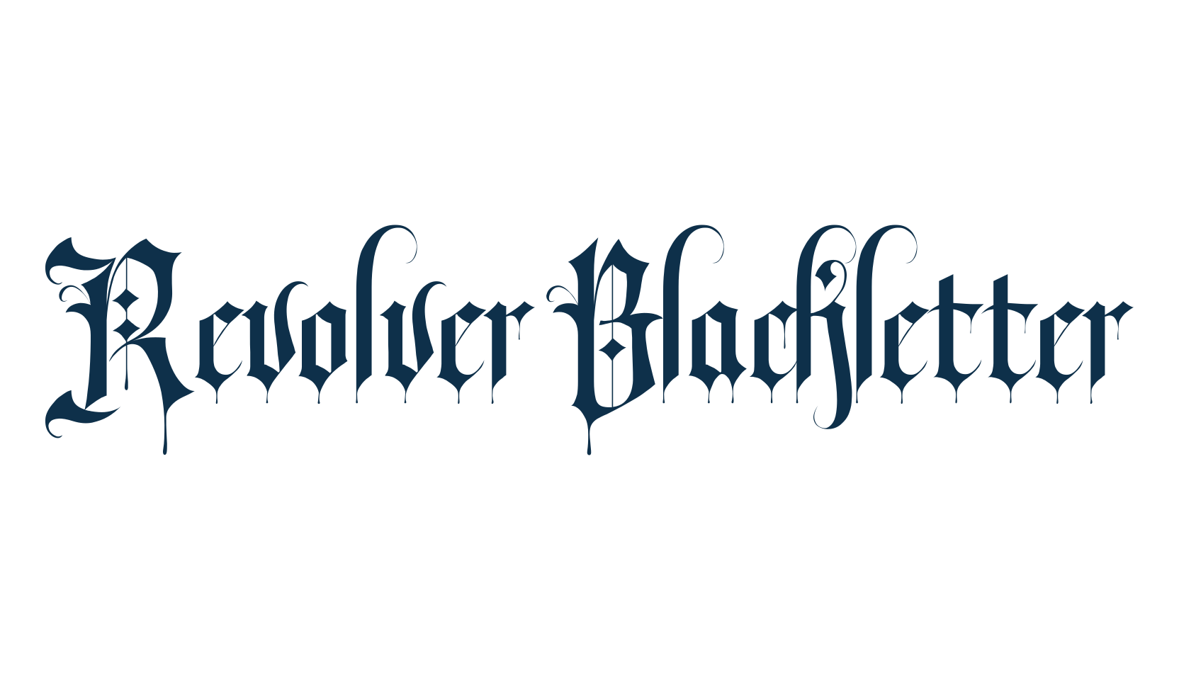 Revolver Blackletter, gothic medieval font preview