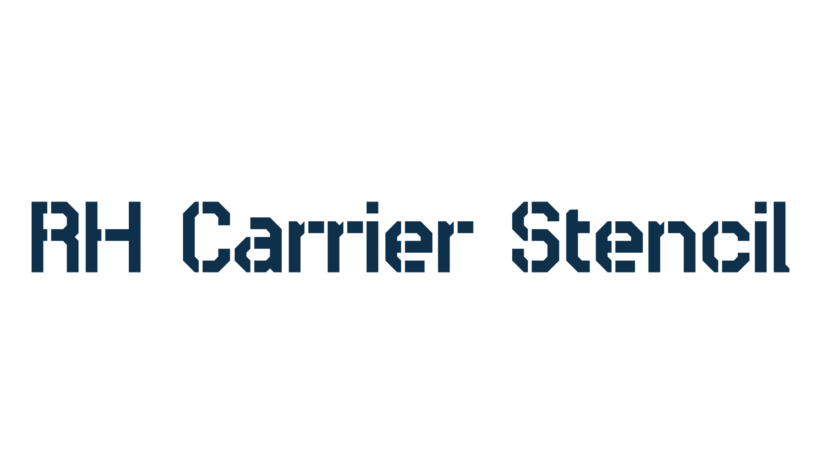 RH Carrier Stencil, fancy stencil, army decorative font preview