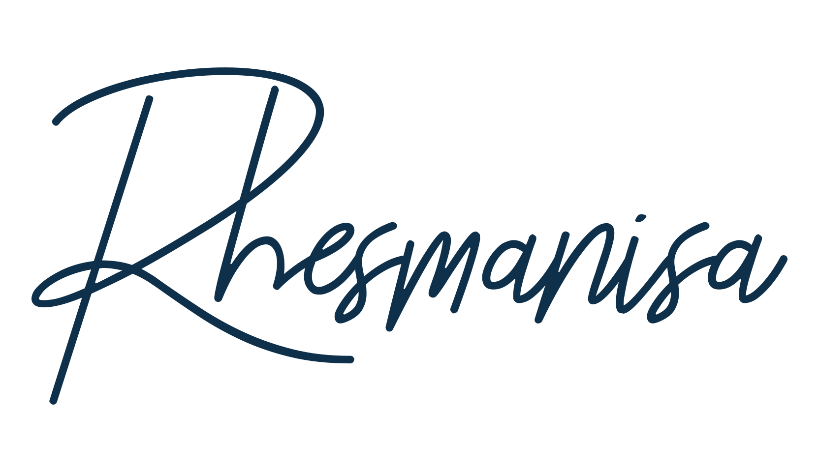 Rhesmanisa, script handwritten fancy decorative calligraphy font preview