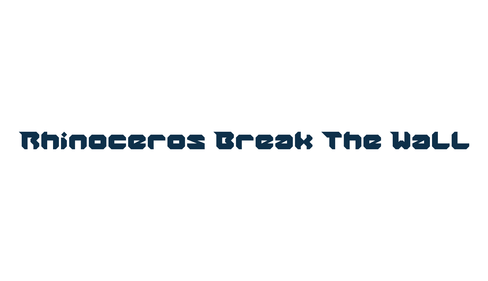 Rhinoceros Break The Wall, techno sci-fi font preview