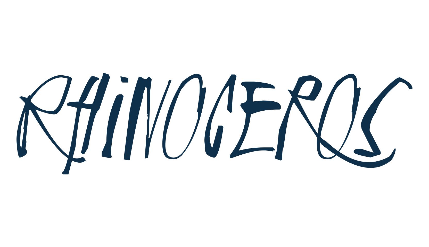 Rhinoceros, script handwritten fancy decorative calligraphy font preview