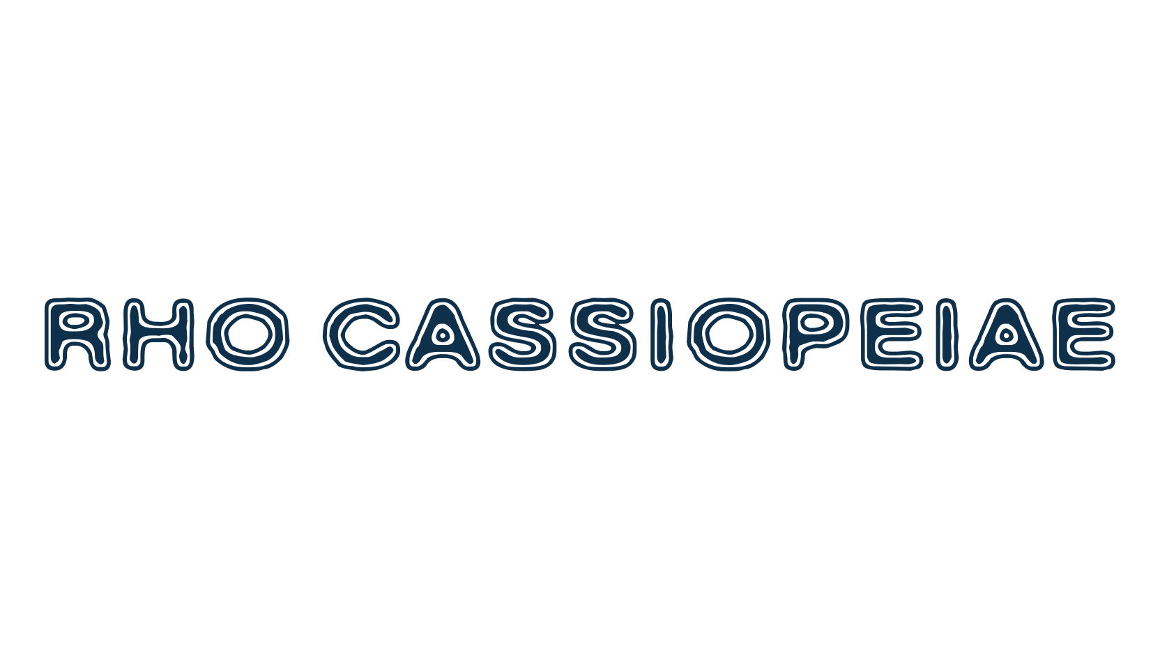 Rho Cassiopeiae, fancy eroded decorative font preview