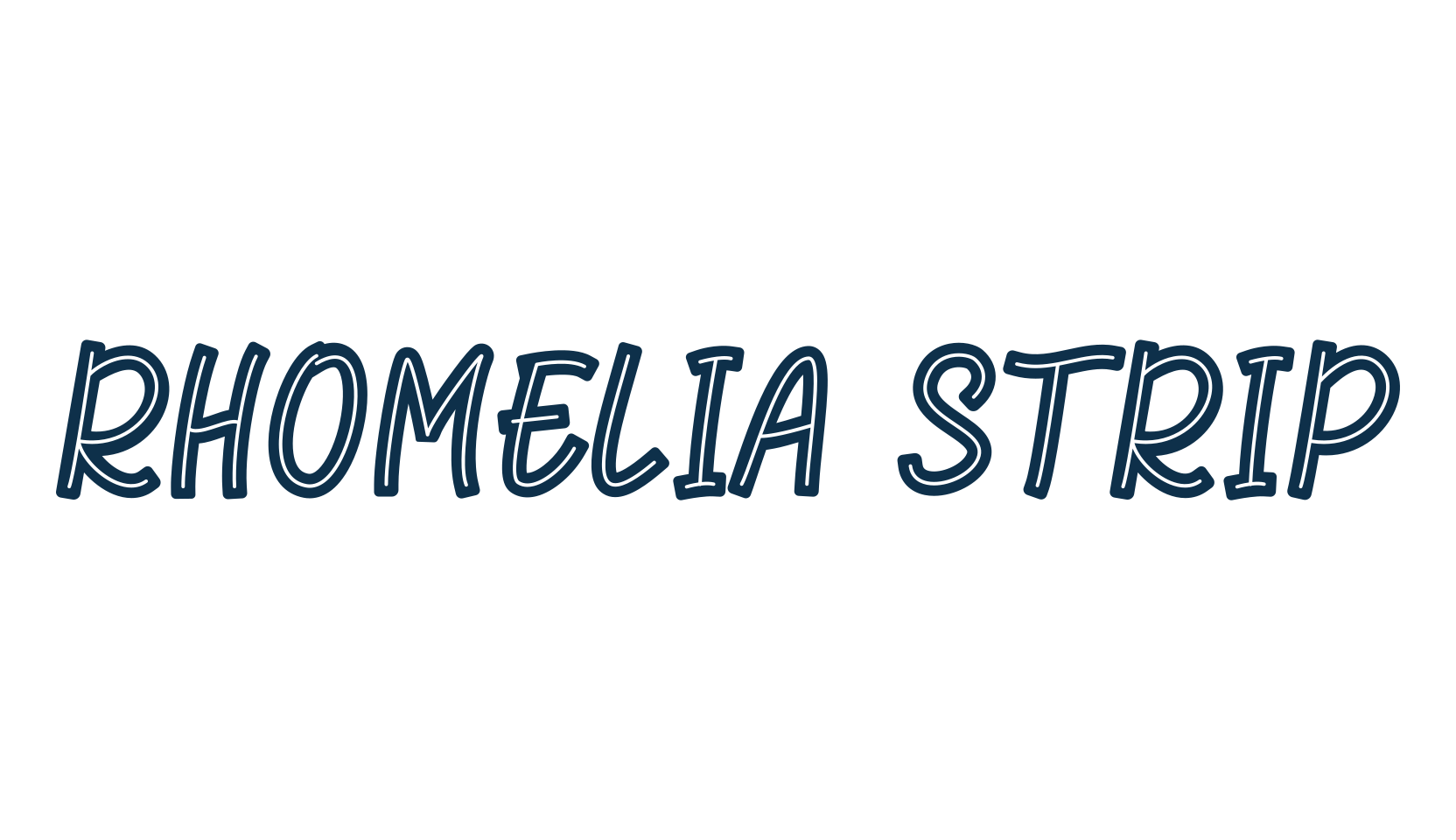 Rhomelia Strip, fancy cartoon decorative comic font preview