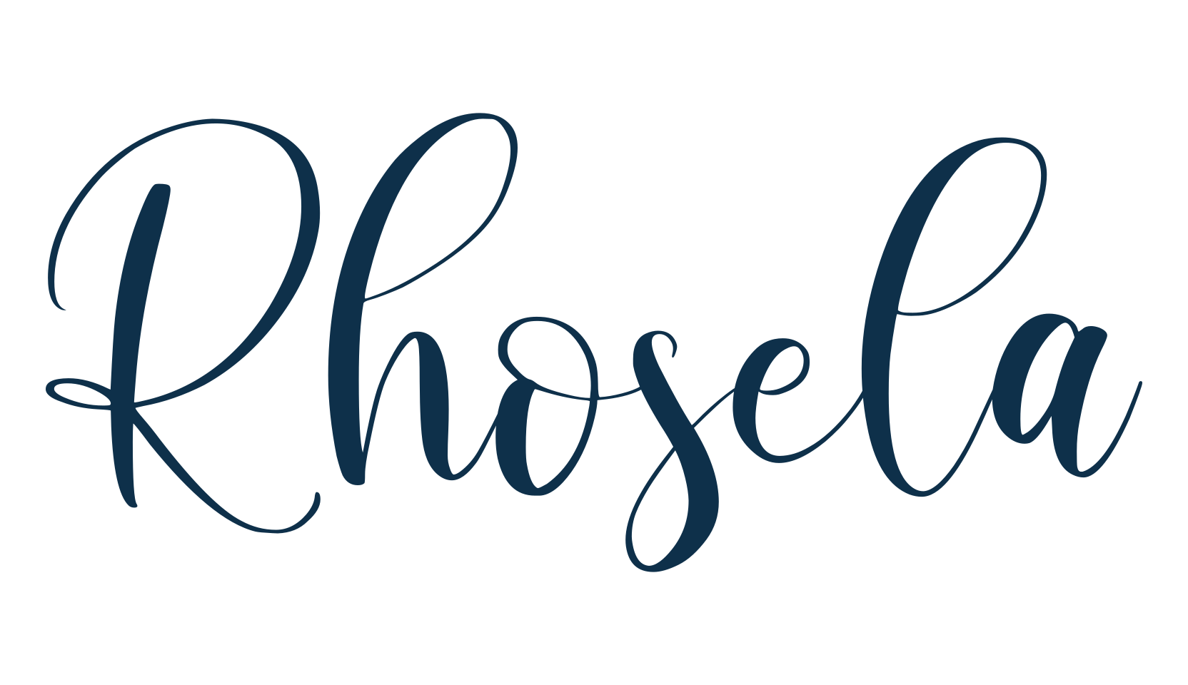 Rhosela, script calligraphy fancy decorative font preview