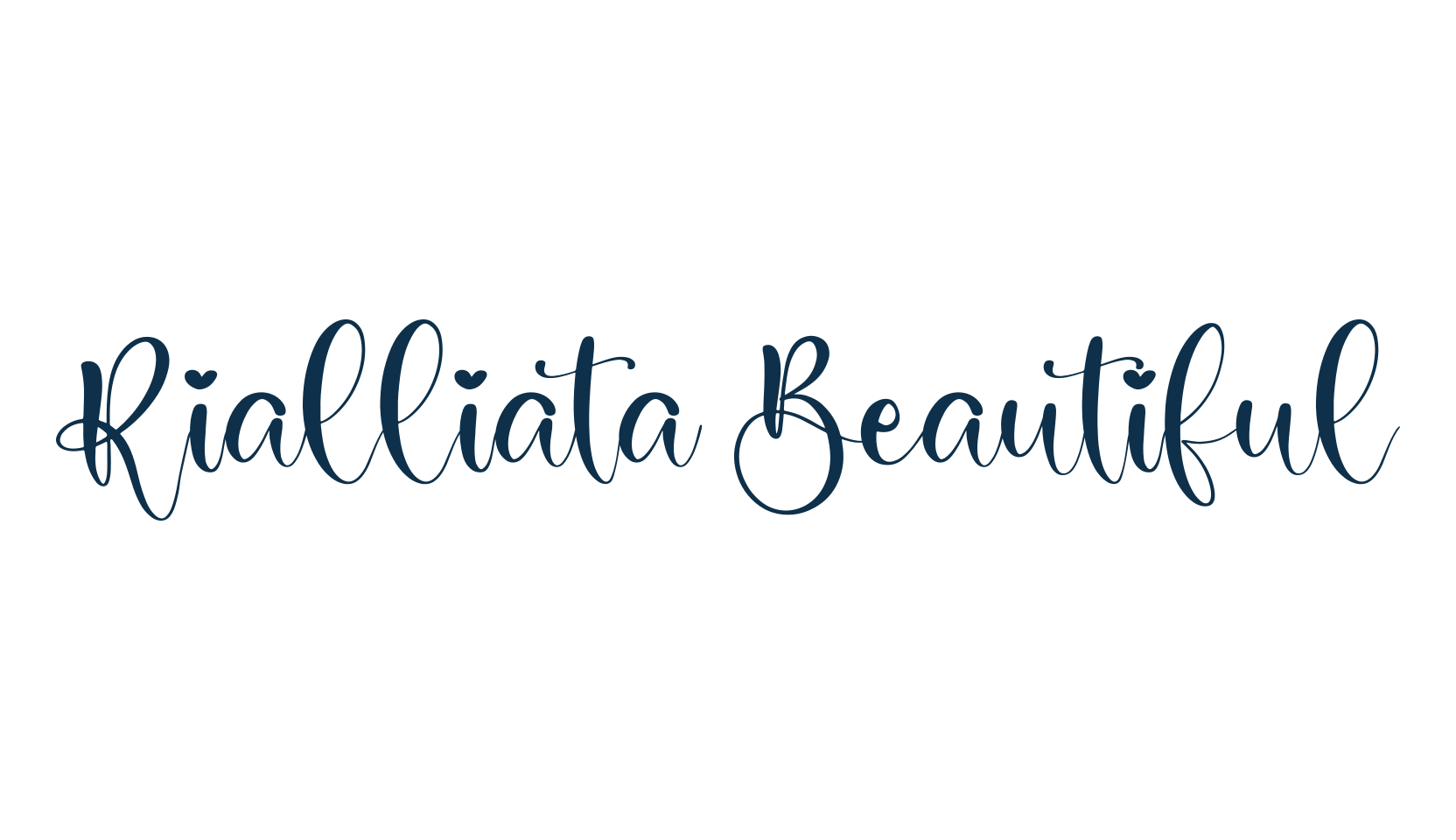 Rialliata Beautiful, script calligraphy fancy decorative font preview
