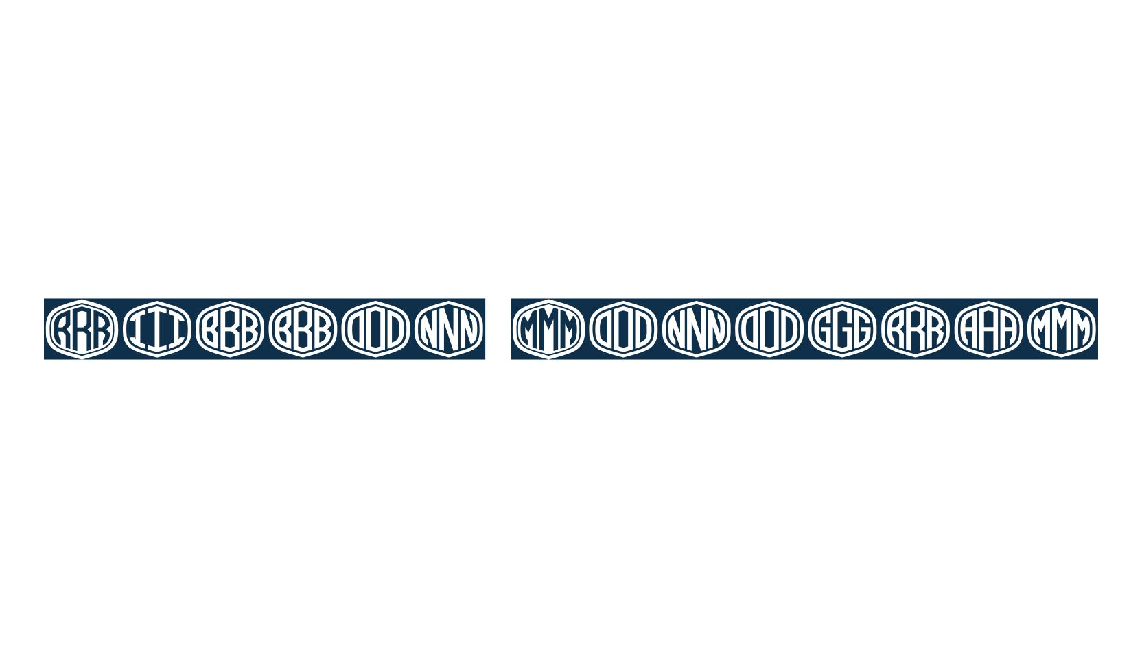 Ribbon Monogram, initials font preview