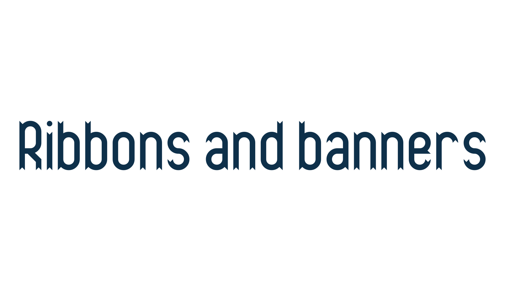 Ribbons and banners, fancy decorative font preview