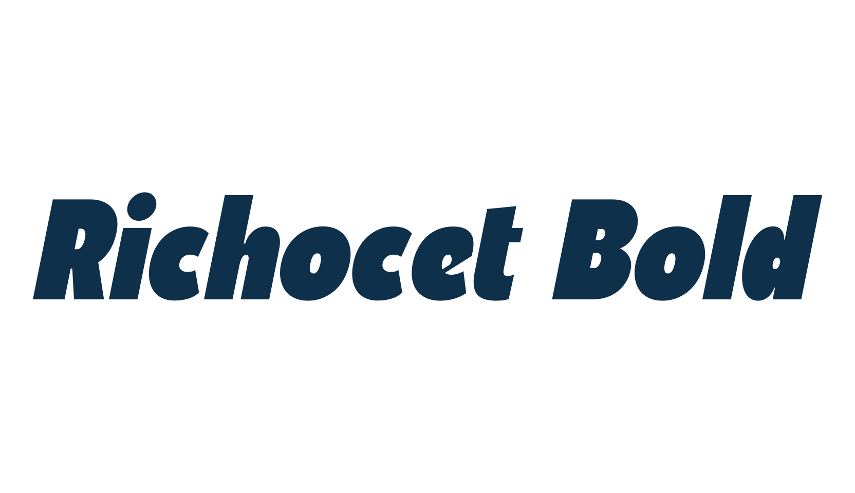 Richocet Bold, basic sans serif font preview