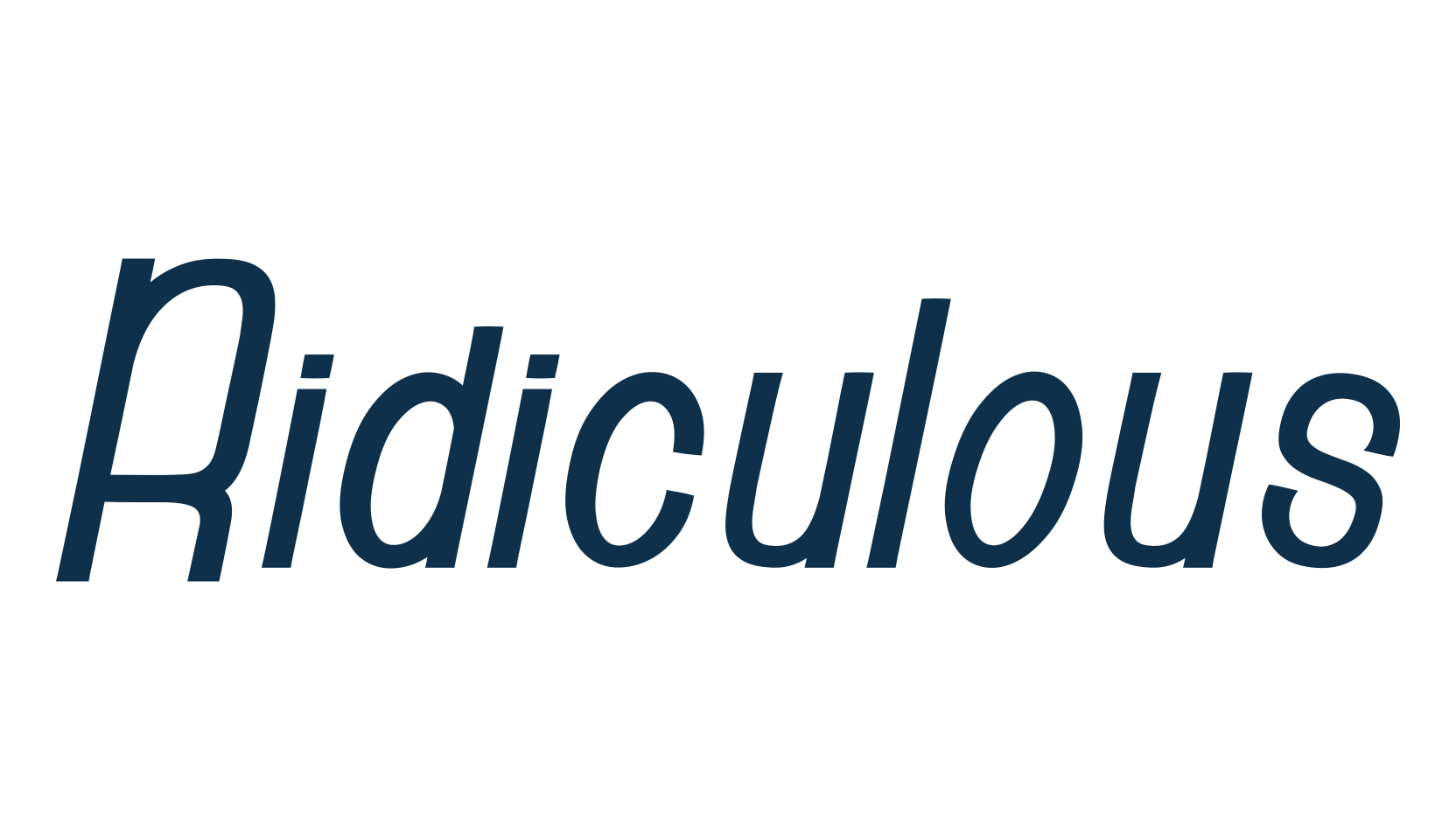 Ridiculous, fancy various decorative font preview