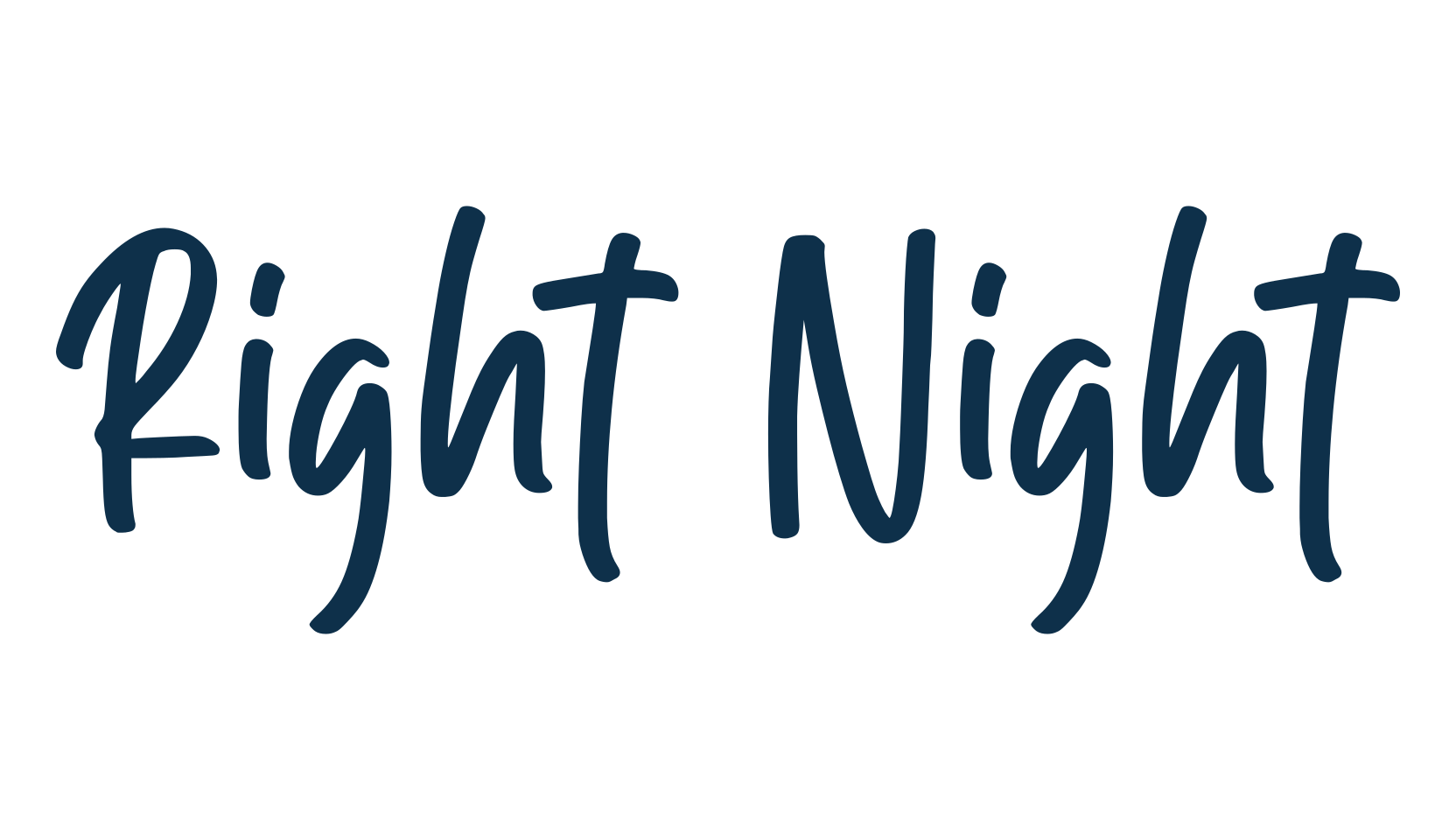 Right Night, script handwritten fancy decorative calligraphy font preview