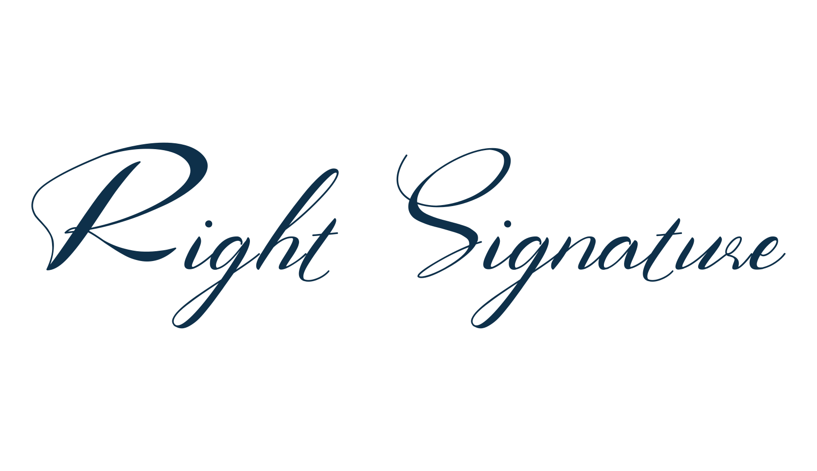 Right Signature, calligraphy font preview