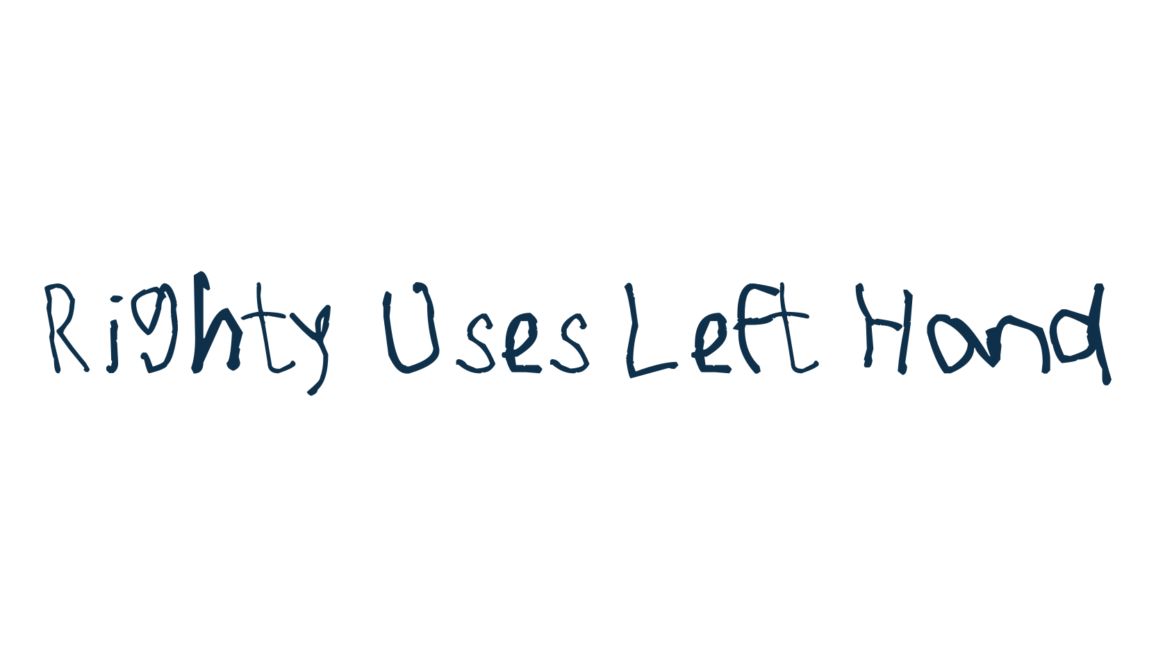 Righty Uses Left Hand, handwriting font preview