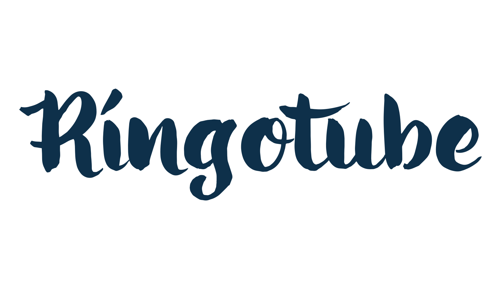 Ringotube, script brush fancy decorative calligraphy font preview