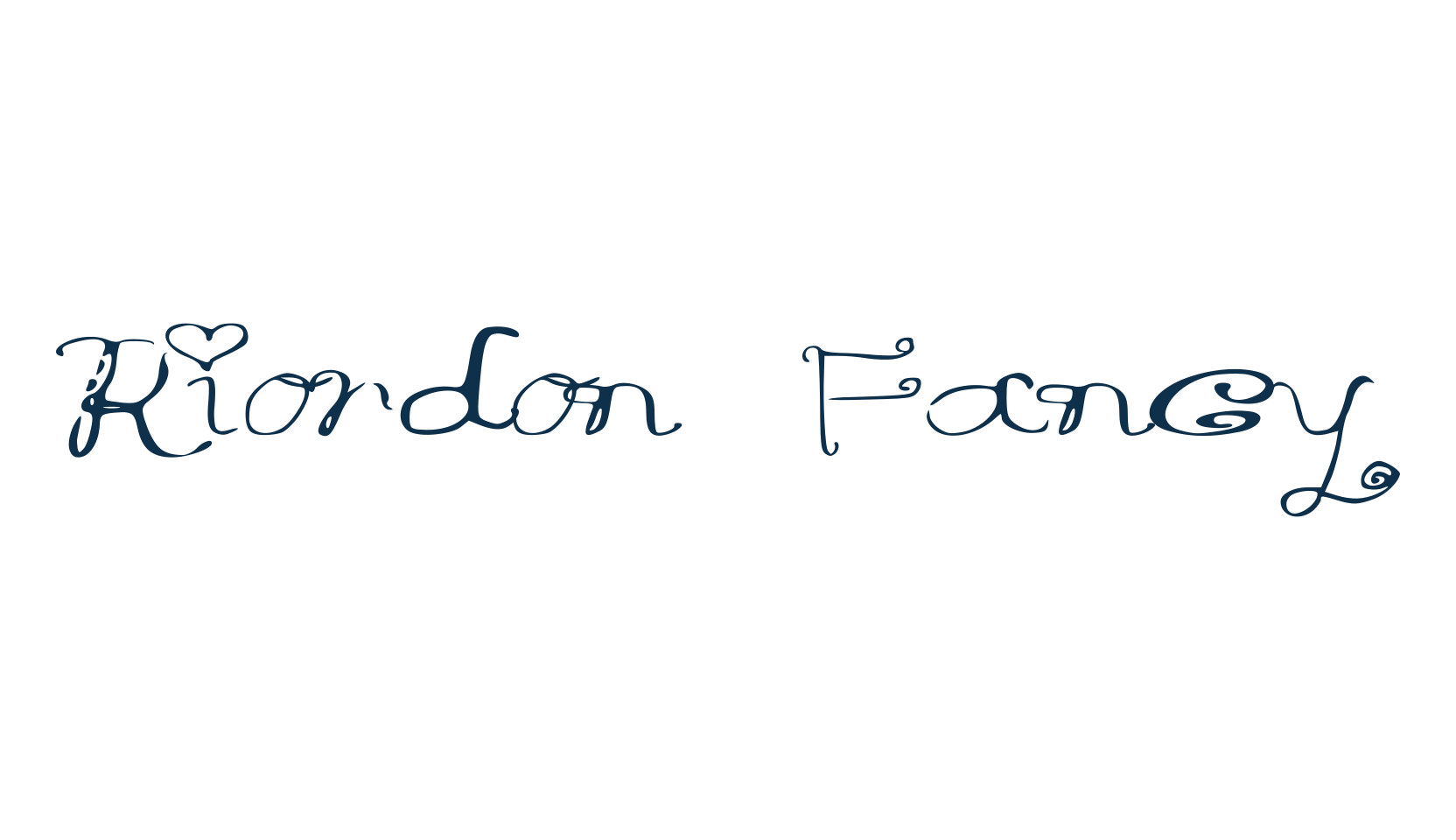 Riordon Fancy, curly font preview