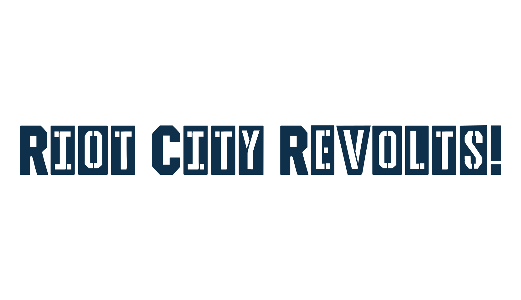 Riot City Revolts!, stencil, army font preview