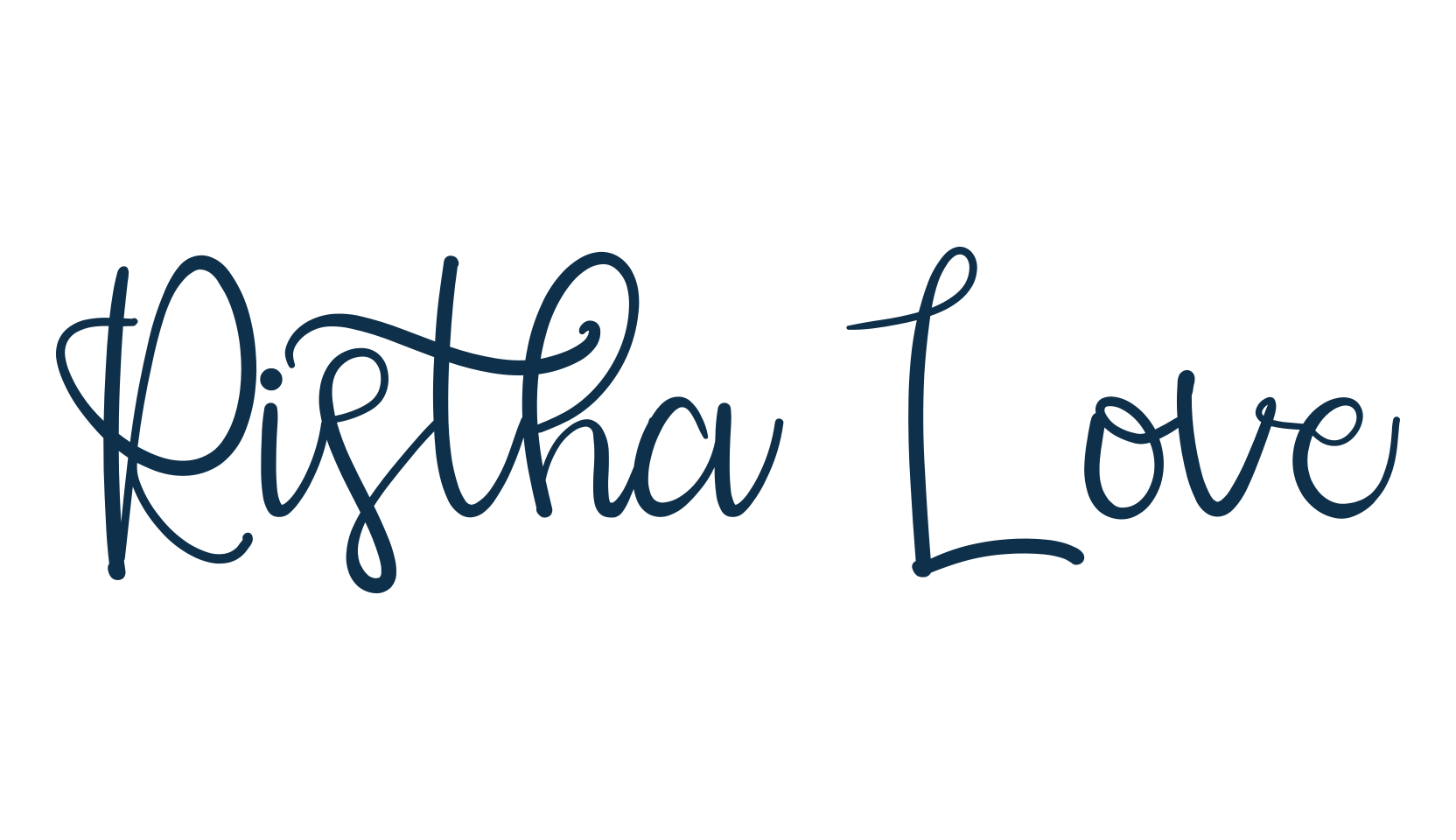 Ristha Love, script handwritten fancy decorative calligraphy font preview