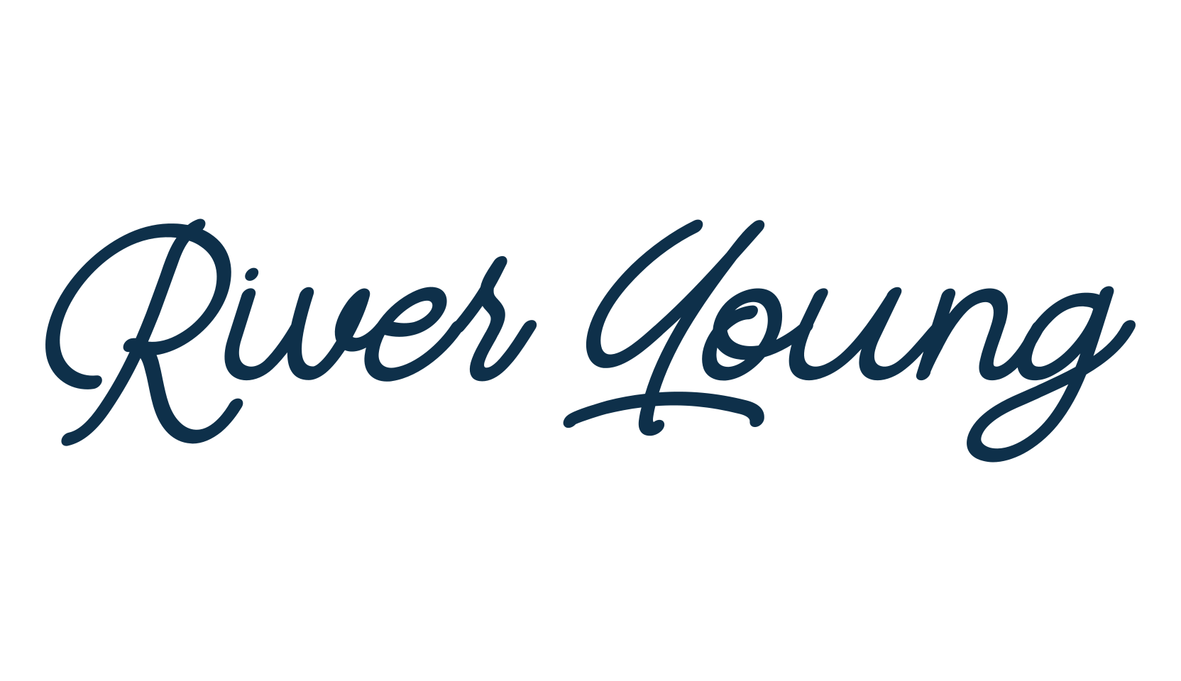 River Young, script handwritten fancy decorative calligraphy font preview