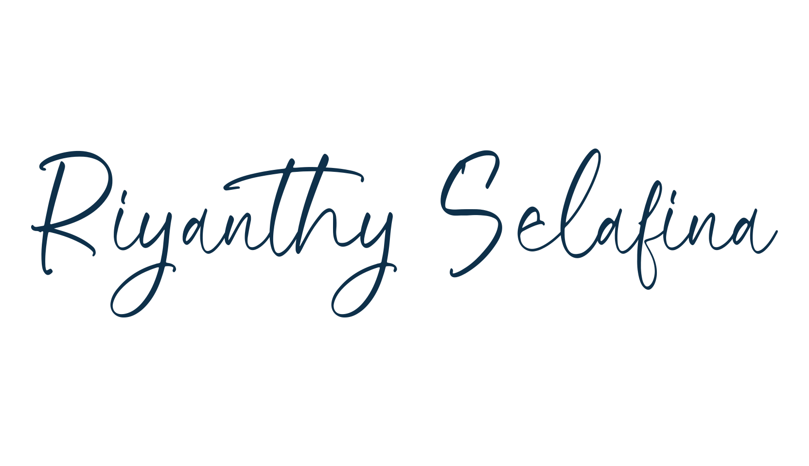 Riyanthy Selafina, script handwritten fancy decorative calligraphy font preview