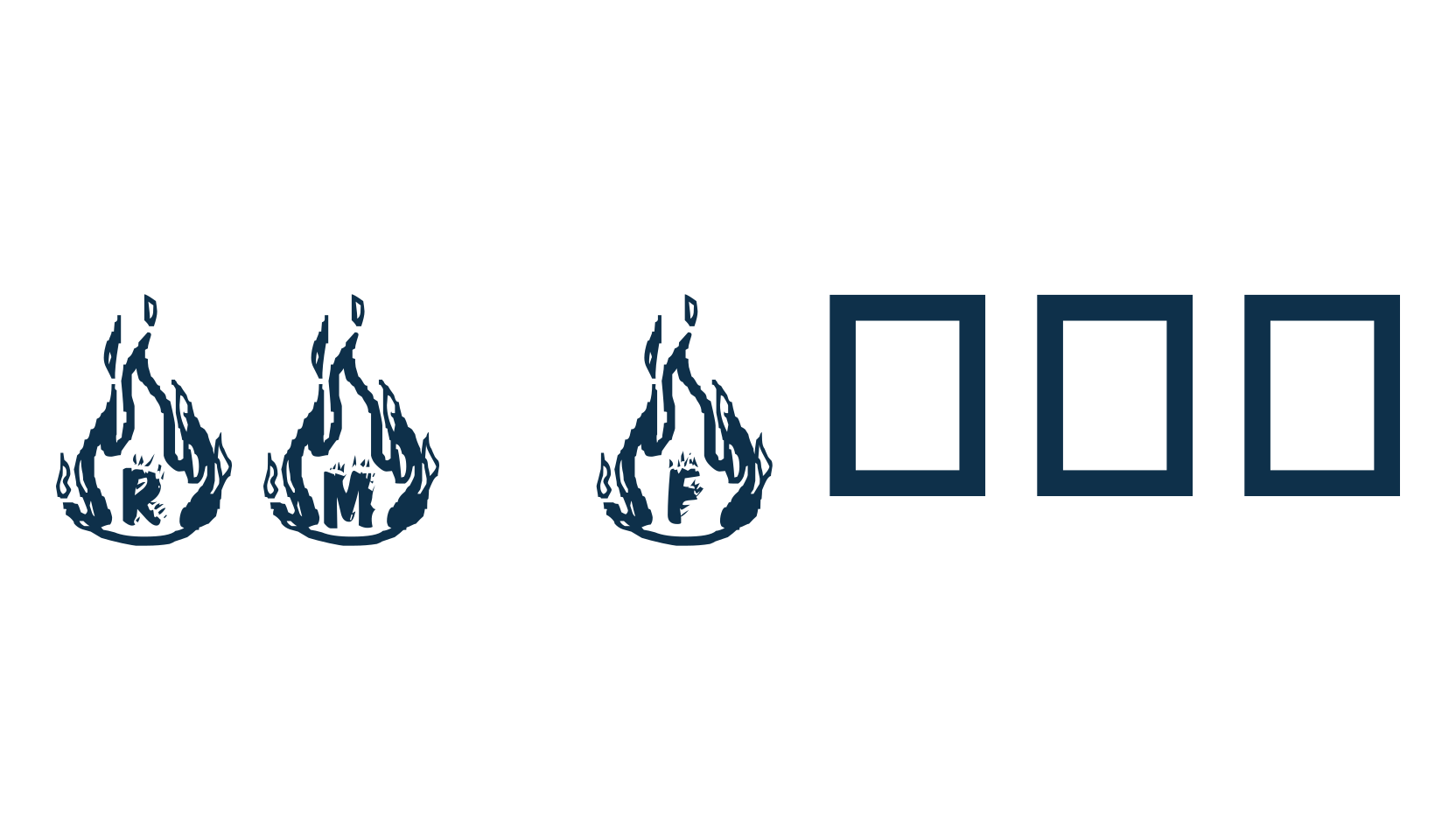 RM Fire, fancy fire, ice decorative font preview
