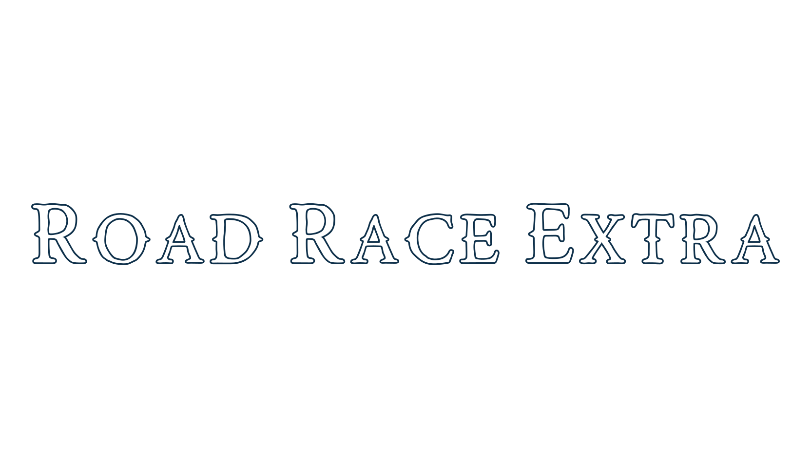 Road Race Extra, fancy eroded decorative font preview