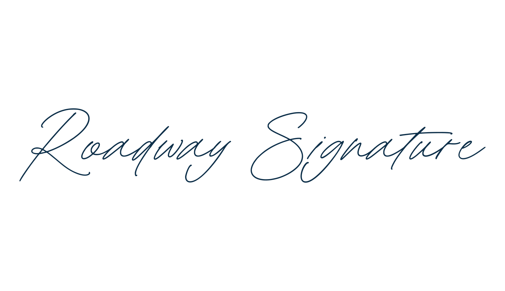 Roadway Signature, script handwritten fancy decorative calligraphy font preview