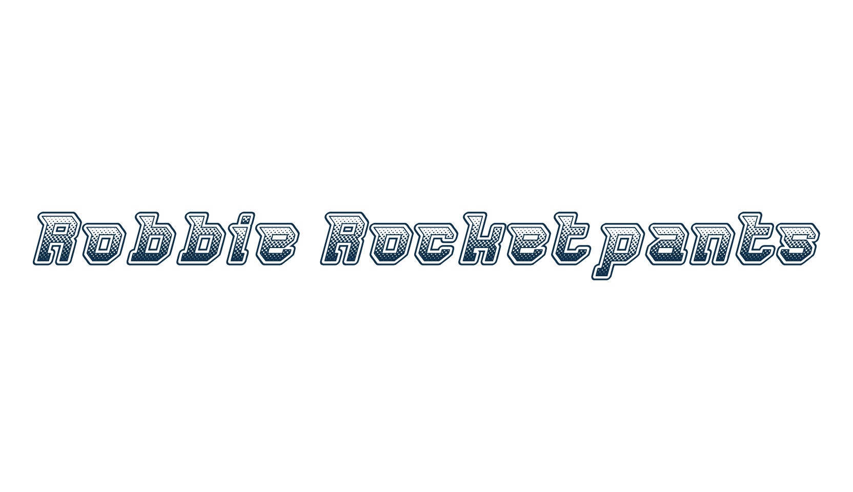 Robbie Rocketpants, techno sci-fi font preview
