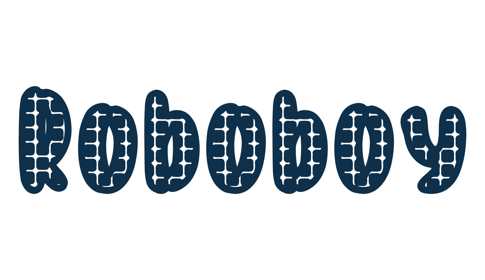 Roboboy, fancy cartoon decorative font preview