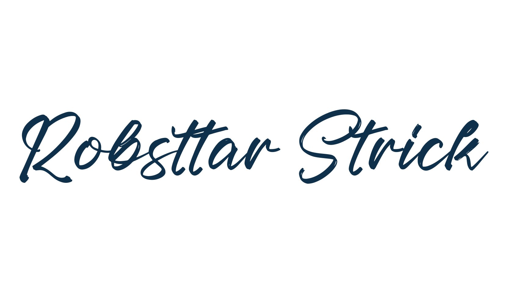 Robsttar Strick, script handwritten fancy decorative calligraphy font preview