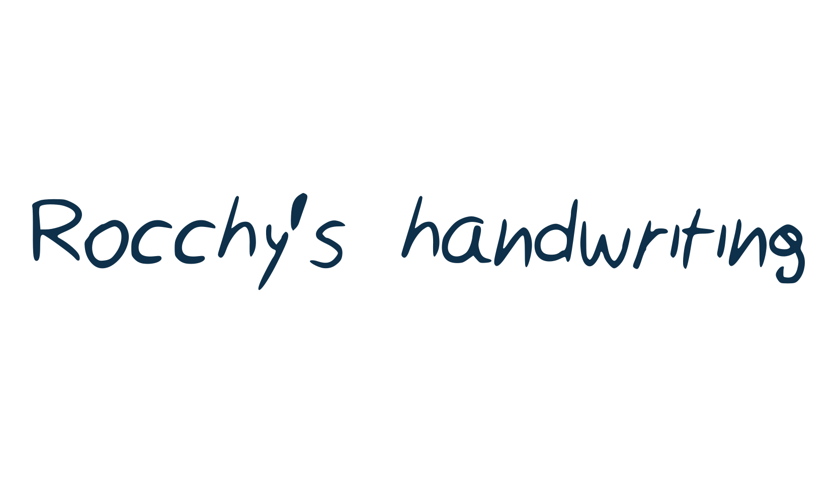 Rocchy's handwriting, script handwritten fancy decorative calligraphy font preview