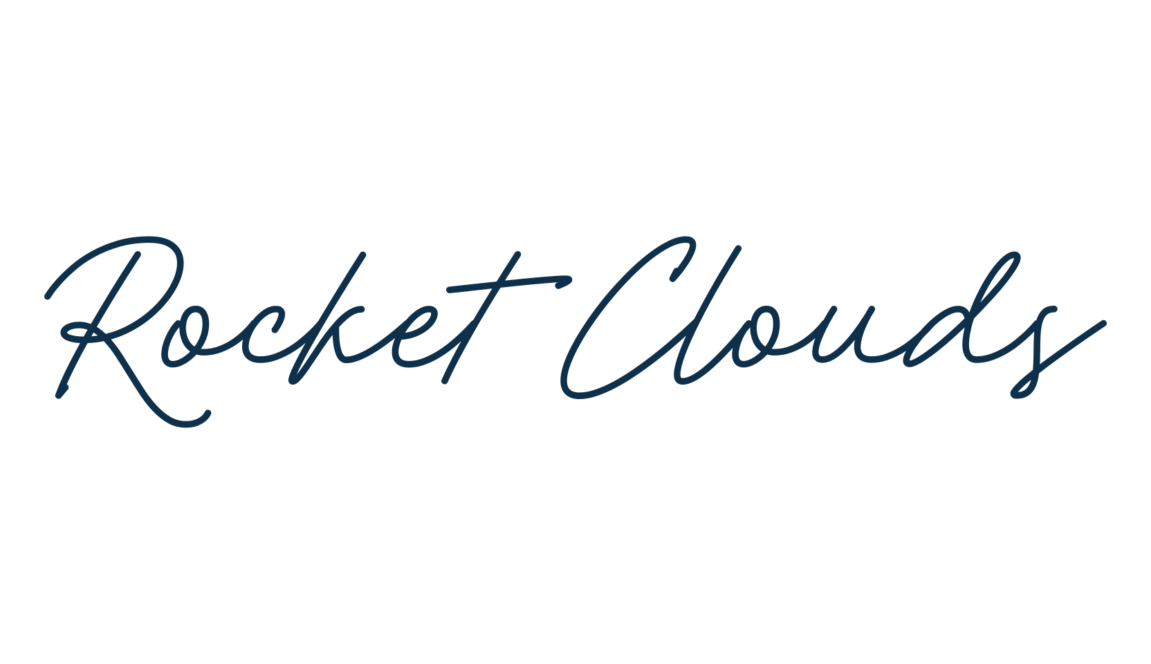 Rocket Clouds, script handwritten fancy decorative calligraphy font preview