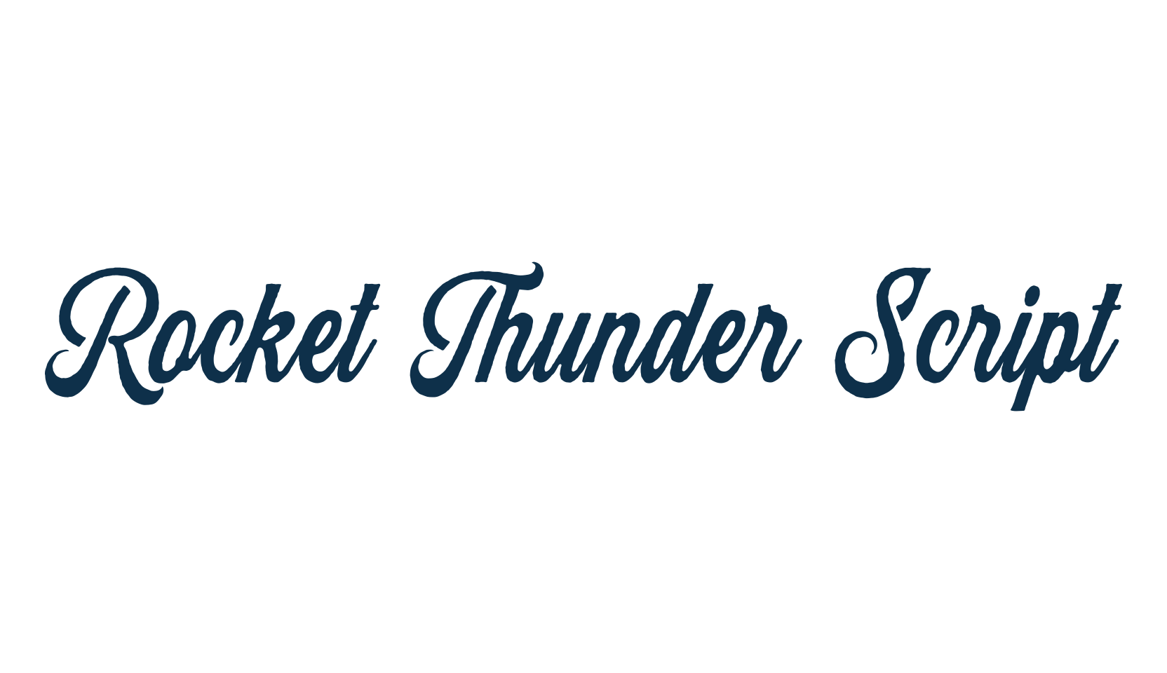 Rocket Thunder Script, old school font preview