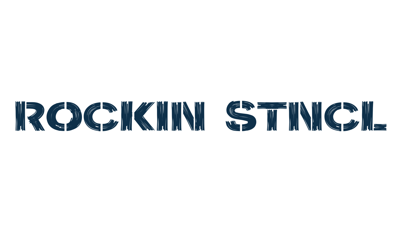 Rockin Stncl, script brush fancy decorative calligraphy font preview