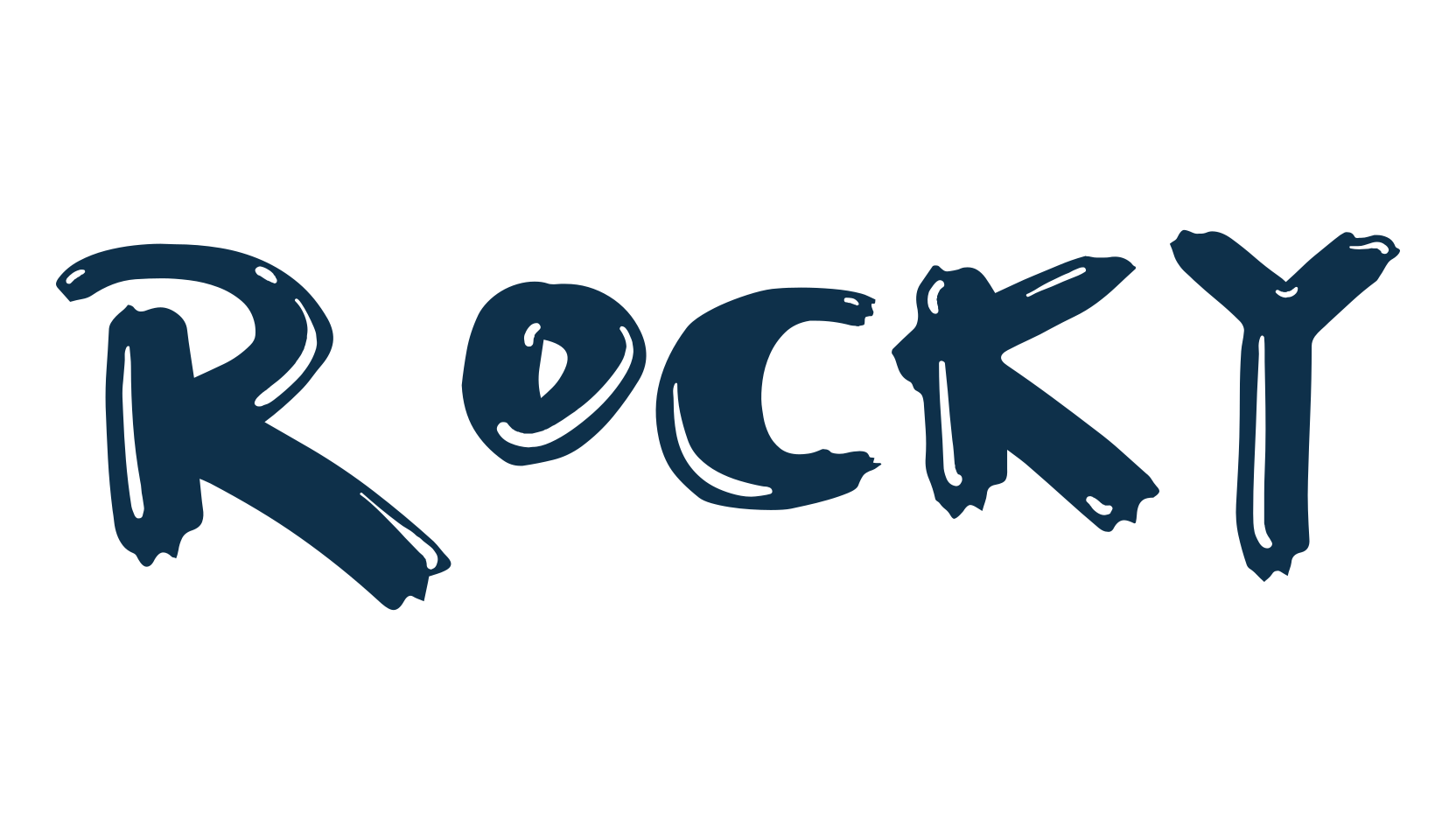 Rocky, fancy groovy decorative font preview