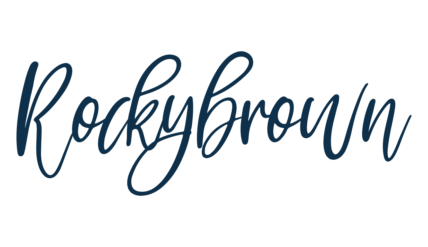 Rockybrown, handwriting font preview